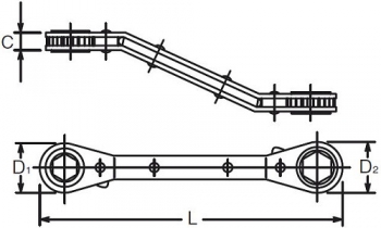 Knarren-Ringschlüssel 103KM 12 x 13