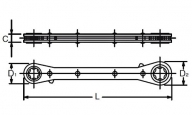 Knarren-Ringschlüssel 102KT E10 x E12
