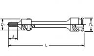 Schaftsteckschlüssel 13147M-150 4 mm