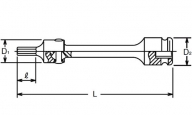 Schaftsteckschlüssel 14147M-200 6 mm