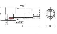 Zündkerzensteckschlüssel mit Magnet 3300P-19