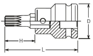 Bit-Halter mit Klinge 16106-16 M14