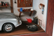 Diorama Klassikwerkstatt 1:18 mit Modellauto Porsche 356